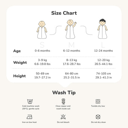 momcozy Saco de dormir para bebê, 0-6 meses, 1.5 TOG, com ajuste por botões de pressão, zíper duplo, tecido macio de bambu, estampa de girafa, tamanho P