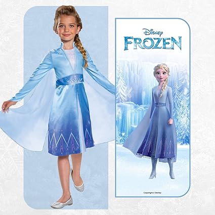 DISGUISE  Disney Official Classic Frozen Elsa Dress Up para meninas, fantasia de Frozen para crianças, fantasias de princesa para meninas, fantasias do Dia Mundial do Livro para meninas