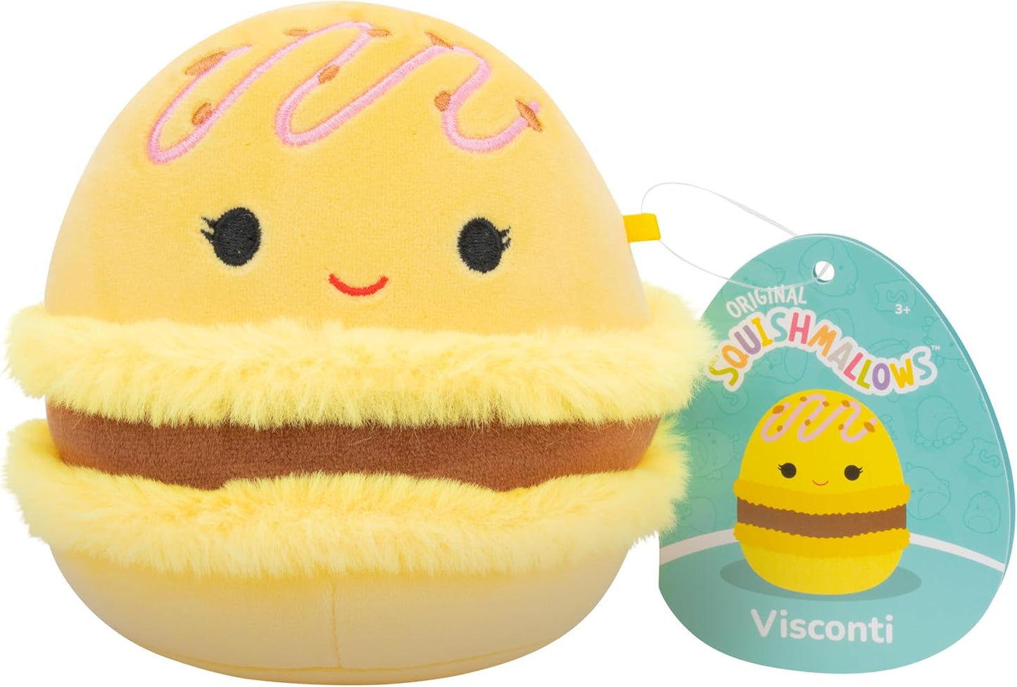Squishmallows Original 5-Inch Food 4-Pack - Kachina Kiwi, Rayen Pancakes, Visconti Lemon Macaron, Wanda Watermelon