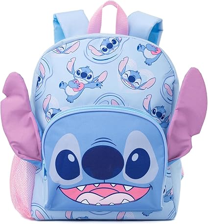 Disney Mochila para meninas Lilo e Stitch | Produtos de personagens alienígenas para crianças Mochila escolar com orelhas 3D Estojo para lápis e garrafa de água | Presentes para bolsas de volta às aulas
