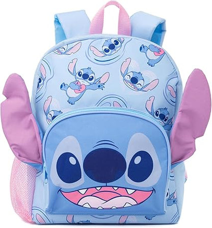 Disney Mochila para meninas Lilo e Stitch | Produtos de personagens alienígenas para crianças Mochila escolar com orelhas 3D Estojo para lápis e garrafa de água | Presentes para bolsas de volta às aulas
