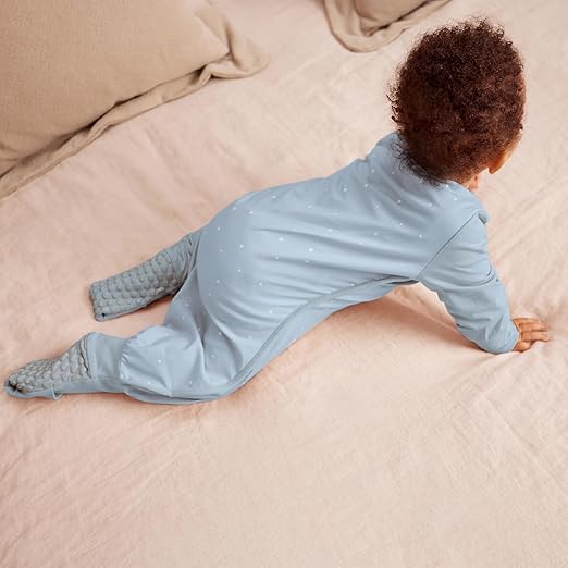 Love To Dream™ Macacão de dormir com pernas | Manga comprida, cobertor vestível leve | Edredom embutido | 1.0 Tog Ideal para primavera e verão (20–24°C) | Algodão lavável à máquina e zíper duplo