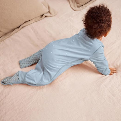 Love To Dream™ Macacão de dormir com pernas | Manga comprida, cobertor vestível leve | Edredom embutido | 1.0 Tog Ideal para primavera e verão (20–24°C) | Algodão lavável à máquina e zíper duplo