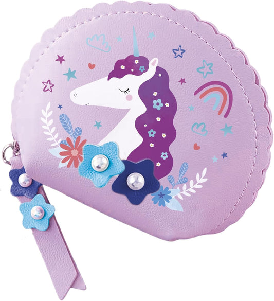Janod - Bolsa Unicórnio - Bolsa para Meninas - Porta-moedas de Couro Sintético - Bolsa para Joias com Fecho de Zíper - Moda e Acessórios - 6 Anos ou Mais - J08937