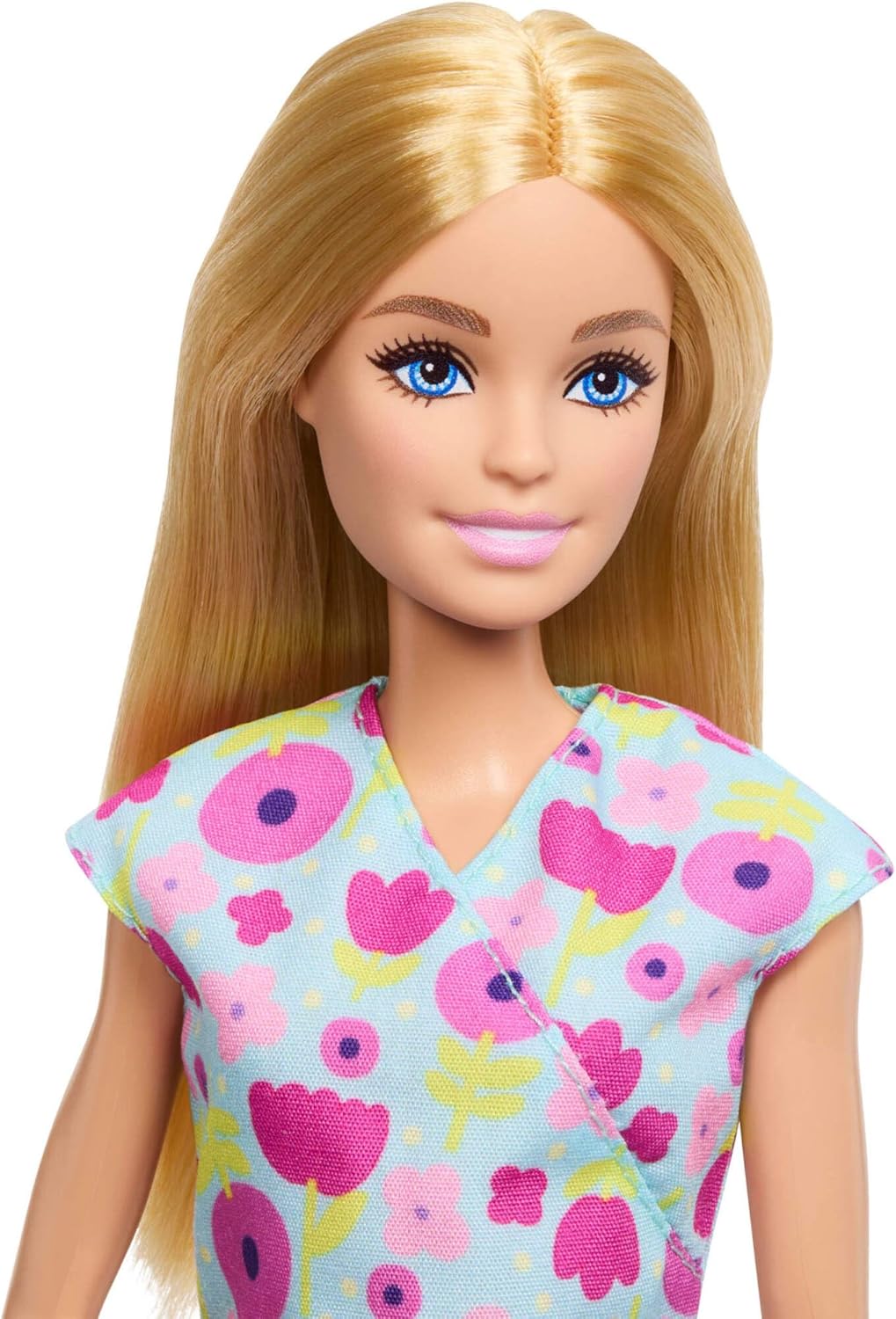 Barbie Careers Baby Doctor Playset com boneca loira de uniforme médico, 2 bonecas bebês, mesa de exame e acessórios, JMK12