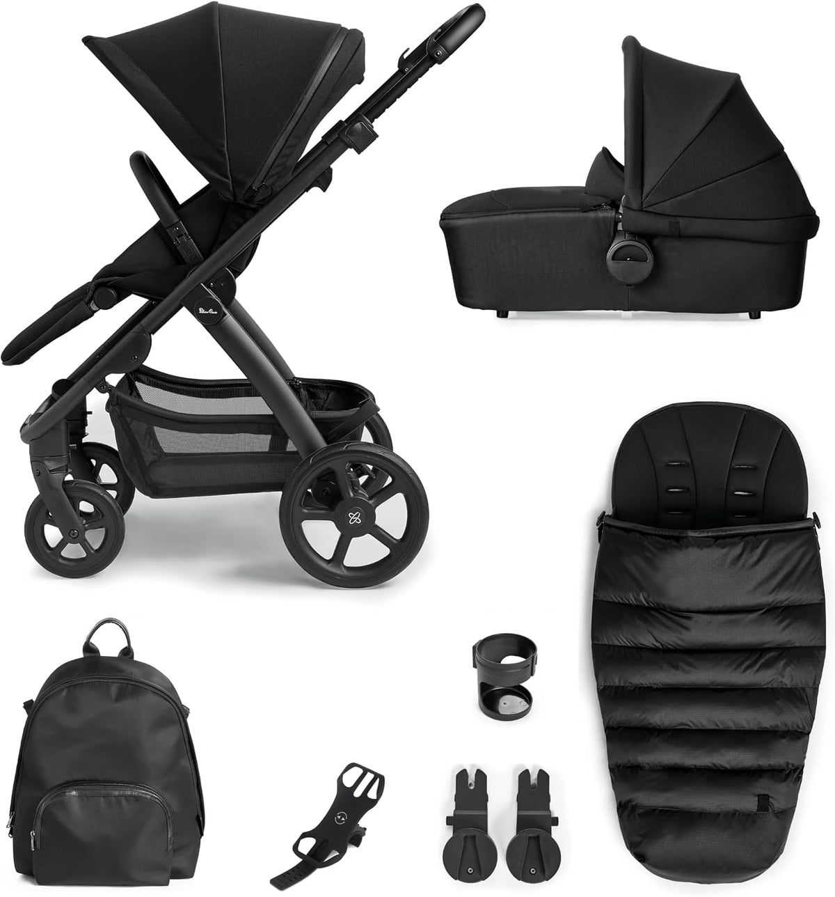 Silver Cross Carrinho de bebê  Tide e conjunto de 7 peças, do nascimento até 22 kg, Espaço
