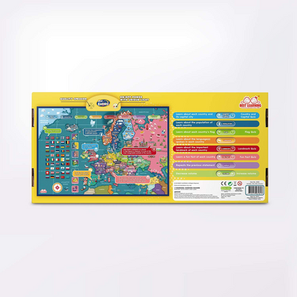BEST LEARNING i-Poster My Europe Interactive Map - Brinquedo Educativo Falante para Meninos e Meninas de 5 a 12 anos | Jogo eletrônico de geografia da UE 5, 6, 7 presente de aniversário
