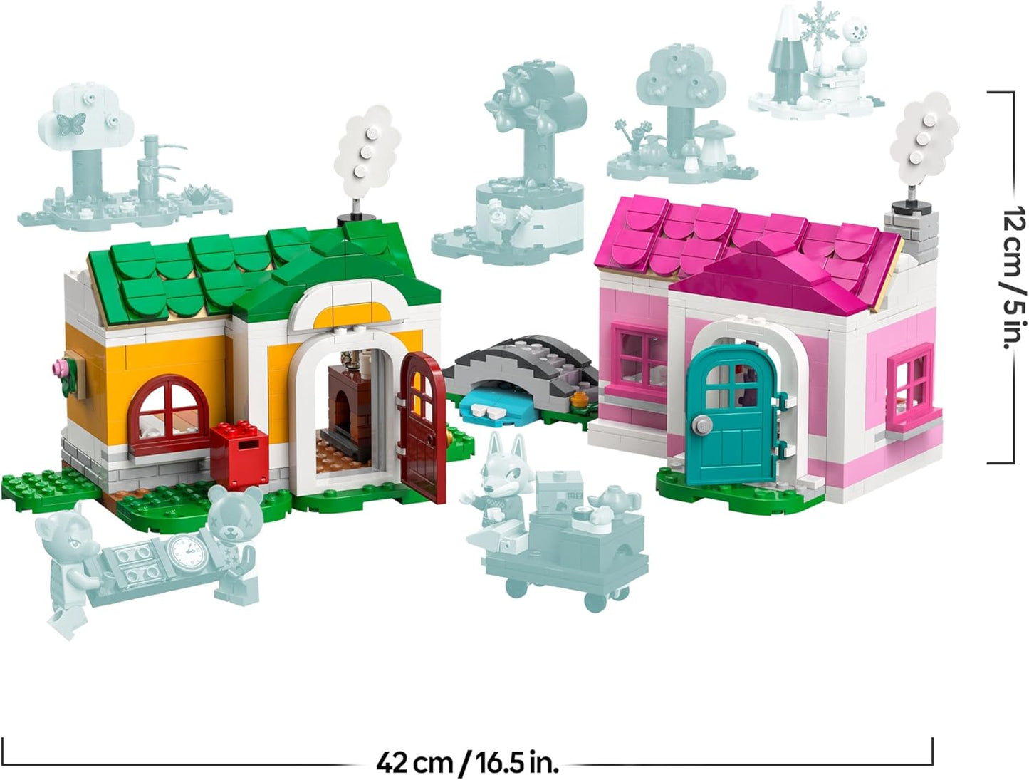 LEGO Animal Crossing Casas Criativas: Estações da Diversão - Brinquedo 2 em 1 com 2 modelos de casas e minifiguras do Stitches, Fuchsia e Fang - Presente para fãs e meninas a partir de 7 anos - 77057