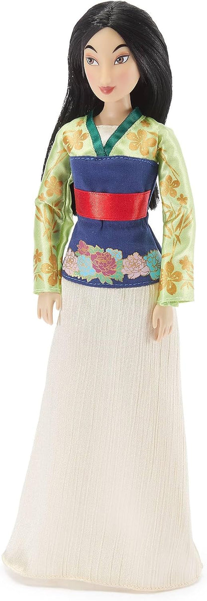 Disney Boneca Clássica Oficial Store da Mulan para Crianças, 30 cm, Totalmente Articulada, com Traje Elegante e Amigo Surpresa — Indicada para Maiores de 3 Anos