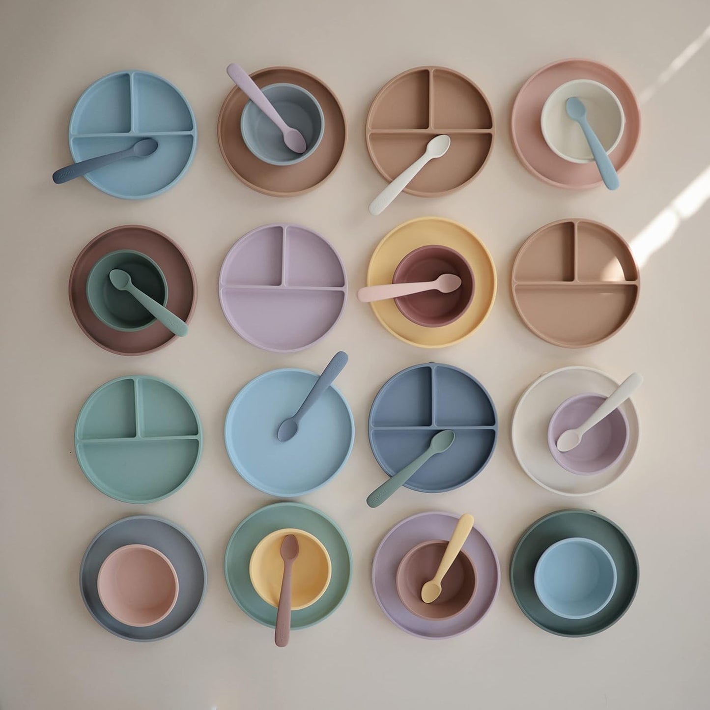 Mushie Colheres de alimentação Baby | Colheres de silicone sem BPA, pacote com 2 | Utensílios duráveis para bebês e crianças pequenas, próprios para lava-louças | Cor rosa