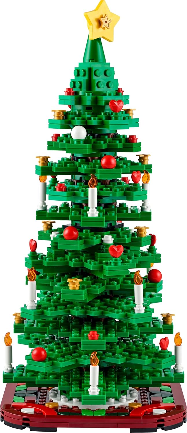 LEGO Conjunto de construção de árvore de Natal para meninos e meninas a partir de 9 anos, decoração festiva colecionável para casa, estimula a brincadeira imaginativa, atividade artesanal em família, ideia de presente para crianças 40573