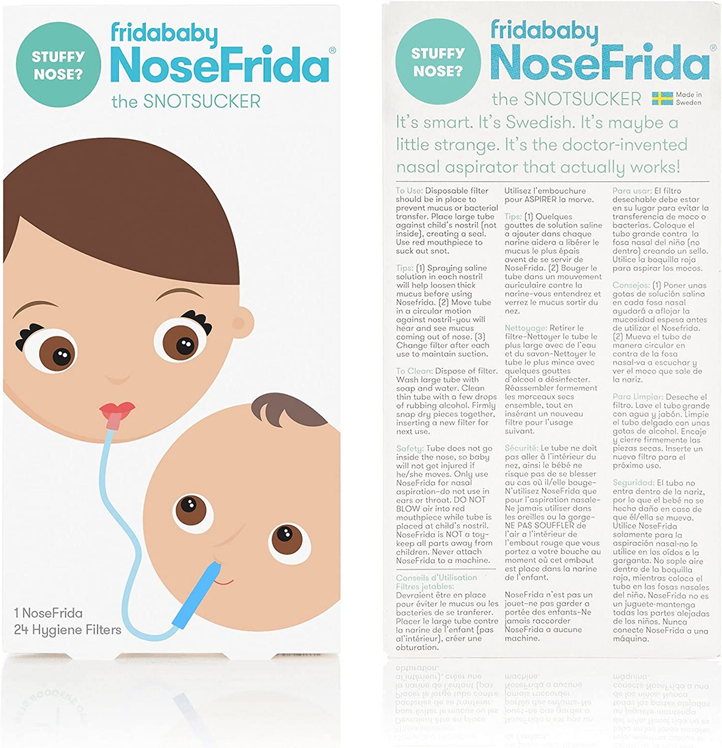 Frida Baby DermaFrida The FlakeFixer The 3-Step Cradle Cap System, White & Baby Nasal Aspirator NoseFrida The SnotSucker with 20 Extra Hygiene Filters by Frida Baby