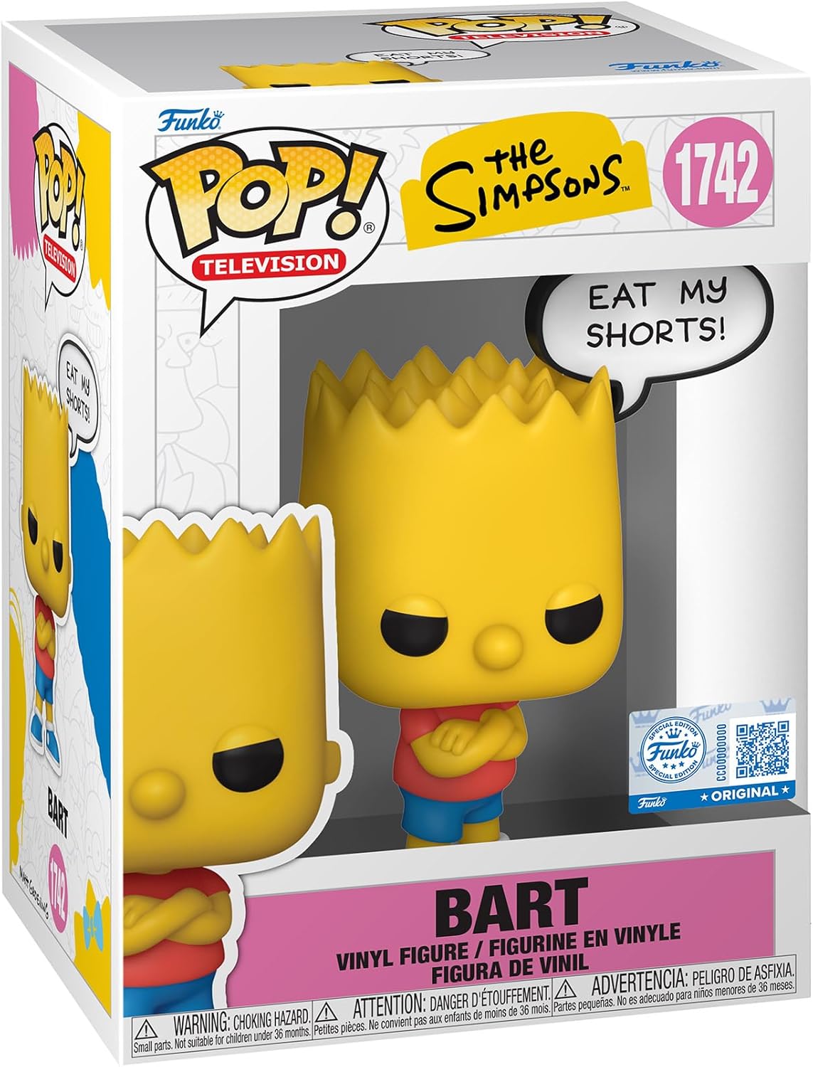 Funko Pop! Frases: Os Simpsons - Bart Simpson - Os Simpsons - Figura de Vinil Colecionável - Ideia de Presente - Produto Oficial - Brinquedos para Crianças e Adultos - Fãs de TV - Figura para Colecionadores e Exibição