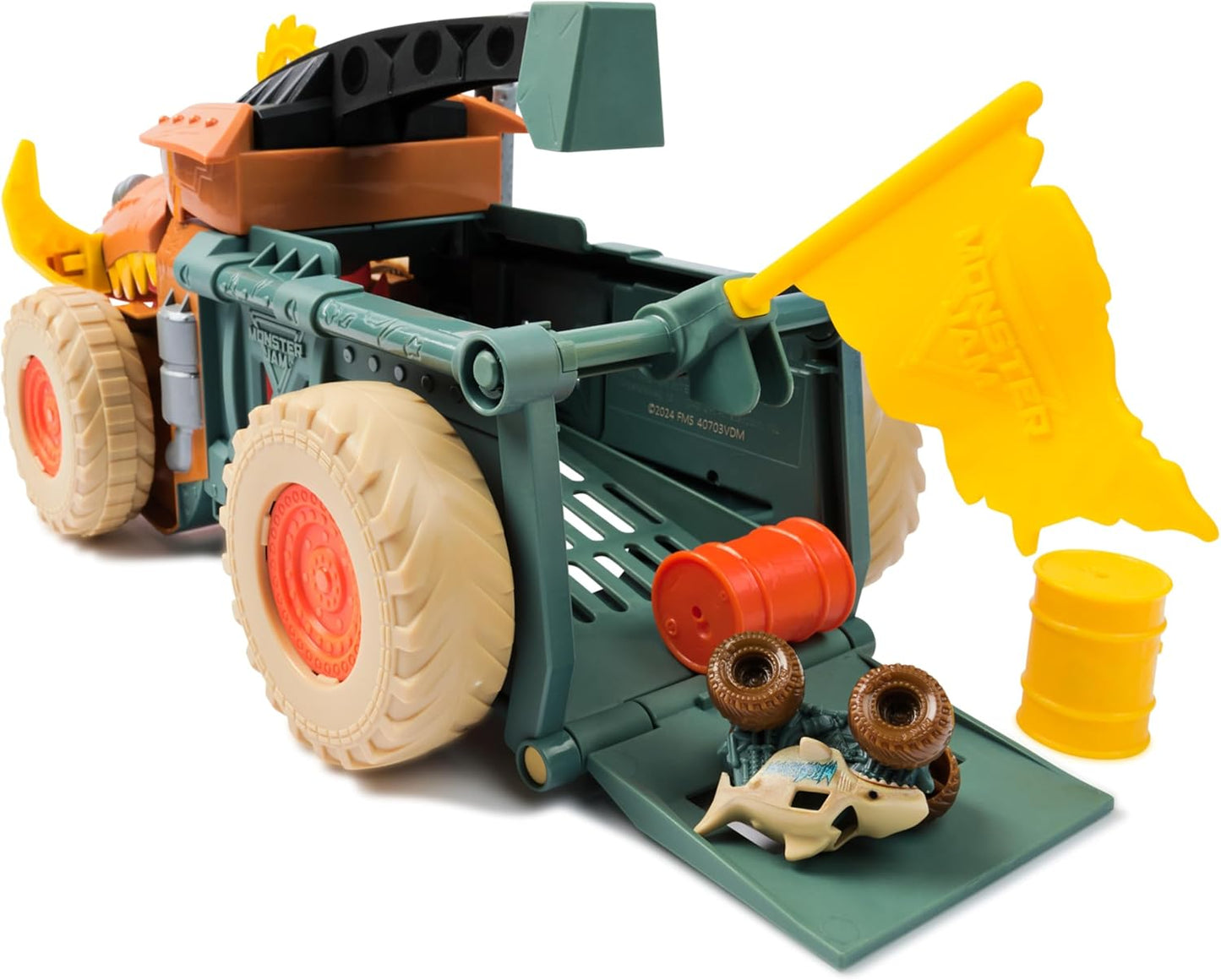 Monster Jam Mini Jam, Megalodon, Mad Hog Chomper e Monster Truck, Diversão para Organizar e Guardar, Brinquedo Ideal para Crianças a partir de 3 Anos