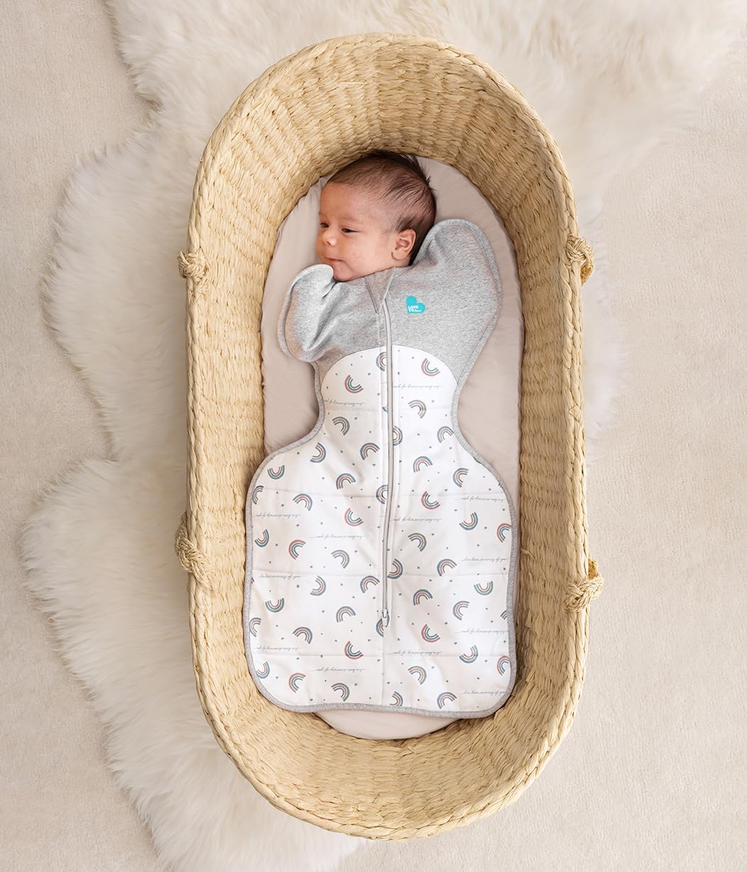 Love To Dream™ Swaddle UP™, Médio 6-8,5 kg - Branco | Ajuste perfeito, promove uma rotina de sono saudável | 2,5 Tog Ideal para o inverno e outono (16–20 °C) | Algodão lavável à máquina com zíper duplo