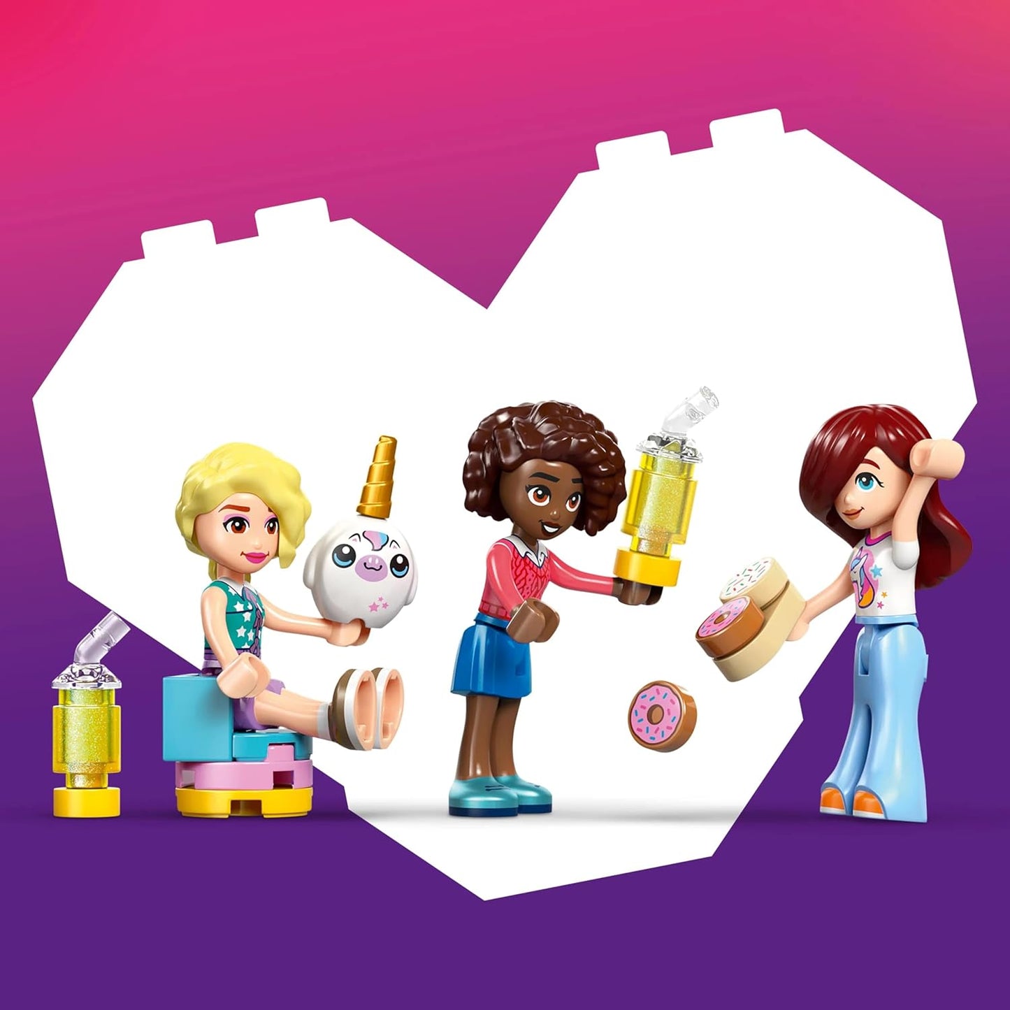 LEGO Friends Unicorn Dream Café - Confeitaria de Brinquedo com 3 Mini Bonecas, Caixa Registradora e Acessórios de Comida de Brinquedo, incluindo Cupcakes - Presente de Aniversário para Meninas a partir de 6 Anos - 42684