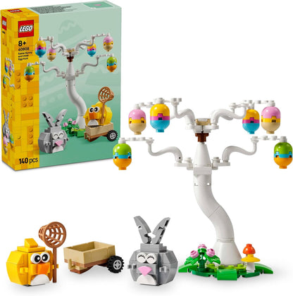 LEGO Caça aos Ovos de Páscoa com Coelho e Pintinho - Brinquedo de Páscoa com Figuras de Coelho e Pássaro - Kit de Artes e Ofícios para Crianças - Presente para Meninas e Meninos a partir de 8 Anos - 40808