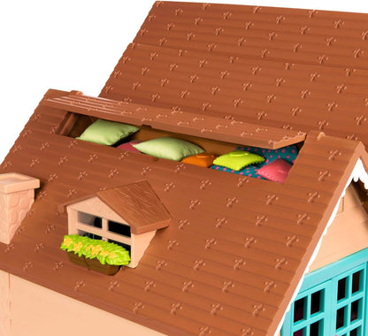 Li'l Woodzeez - Honeysuckle Hillside Cottage - Juego de 20 piezas con casa de juegos, muebles y accesorios - Casas en miniatura y juegos para niños de 3 años en adelante