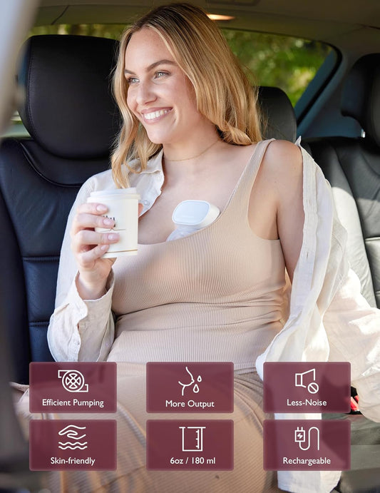Momcozy Bomba tira leite vestível atualizada S9 Pro, viva-voz, bateria de maior duração e tela LED, bomba tira leite elétrica portátil com 2 modos e 9 níveis - 24 mm