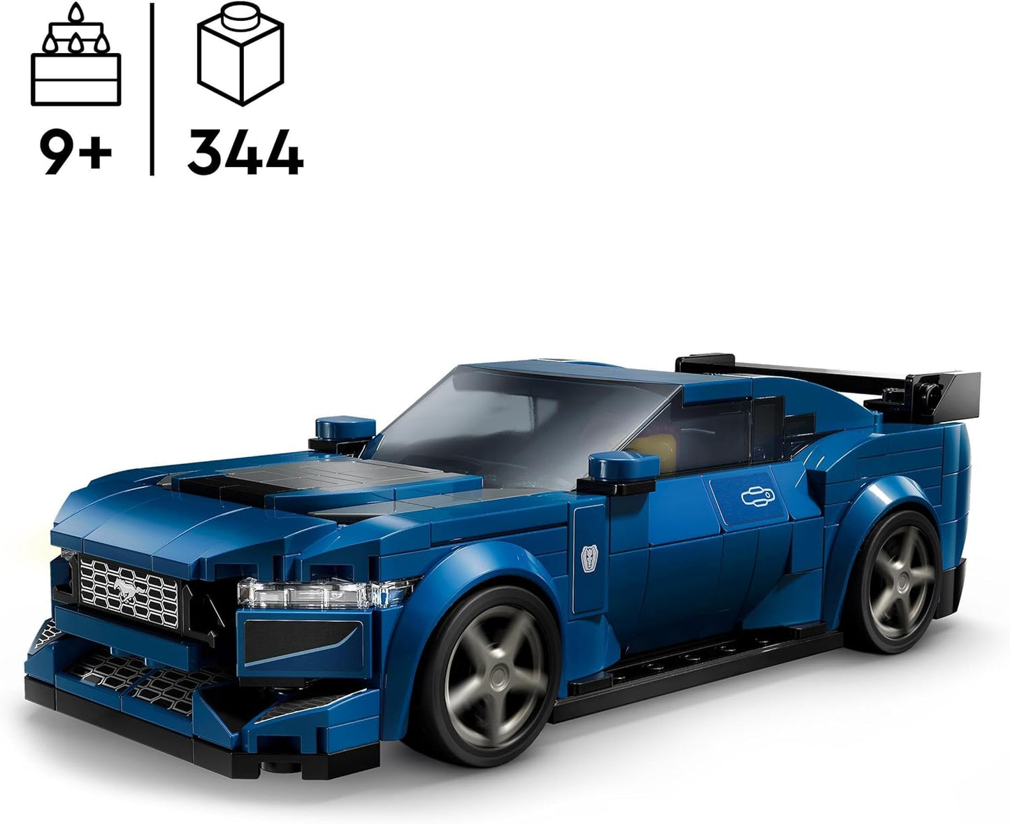 LEGO Speed Champions Ford Mustang Dark Horse Carro esportivo veículo de brinquedo para meninos e meninas de 9 anos ou mais, conjunto de modelo edificável com minifigura de motorista, decoração de quarto infantil, ideia de presente de aniversário 76920