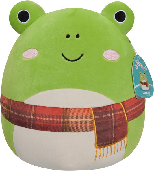 Squishmallows SQCR04581 Wendy - Sapo Verde com Lenço Xadrez 12"