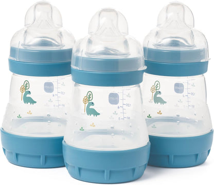 MAM Mamadeiras anticólicas Easy Start | Mamadeira autoesterilizante para leite materno, bicos MAM de fluxo lento, tamanho 1