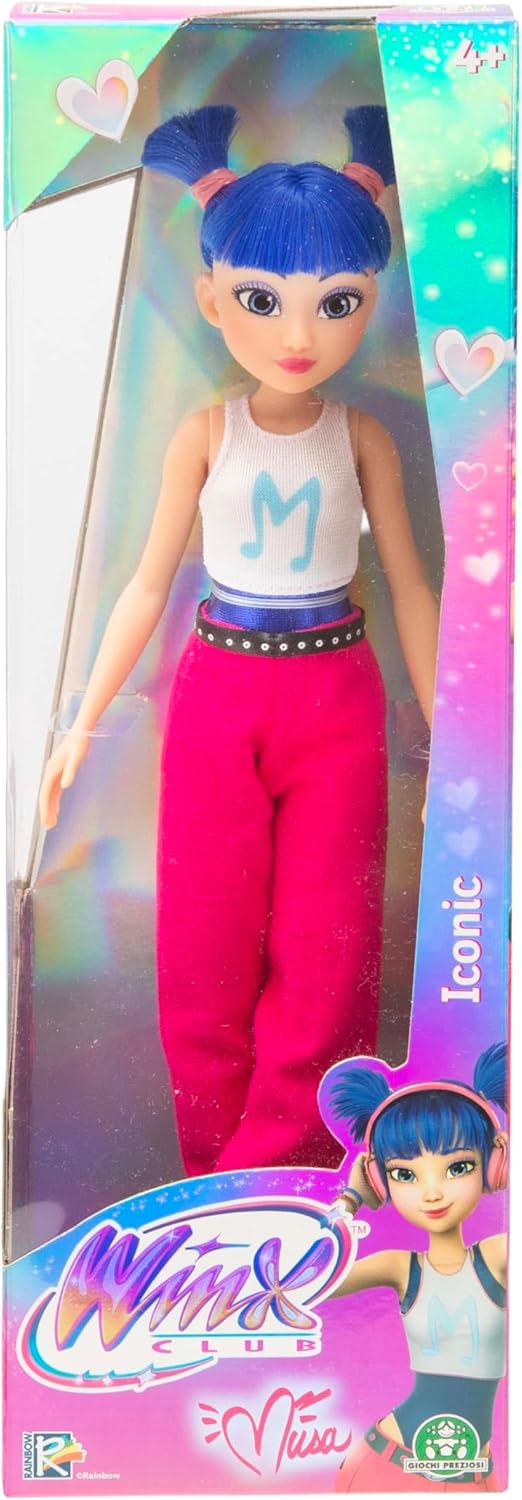 Winx Boneca Musa, Boneca Fashion, 27 cm de altura, Vestido totalmente articulado, Vestido como visto na nova série animada, Para crianças a partir de 3 anos de idade.
