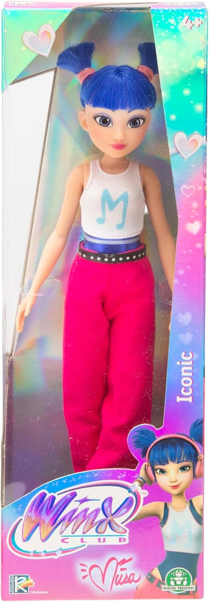 Winx Boneca Musa, Boneca Fashion, 27 cm de altura, Vestido totalmente articulado, Vestido como visto na nova série animada, Para crianças a partir de 3 anos de idade.