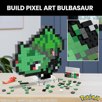 MEGA Conjunto de construção de bonecos de ação Pokémon, Eevee com 323 peças e estilo pixel retrô, para decoração de mesa ou parede, brinquedo de construção e exibição para colecionadores, HTH78
