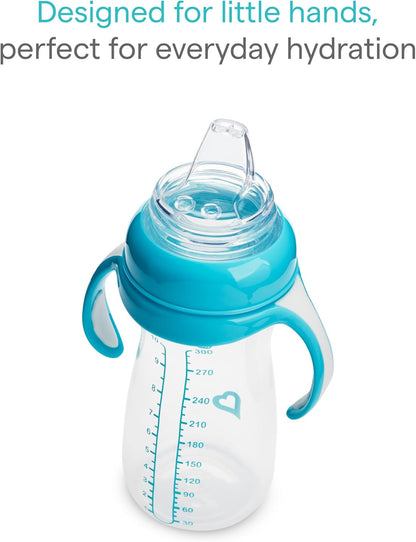 Munchkin Kit com 2 Copos de Transição Suave para Bebês | Garrafa Transparente | 296 ml | Azul/Verde