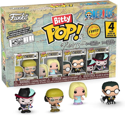 Funko Bitty Pop! One Piece - Usopp - Pacote com 4 - Probabilidade de 1/6 para uma variante rara de Chase e uma minifigura surpresa misteriosa - 2,2 cm (0,9 pol.) - Prateleira de exposição empilhável incluída