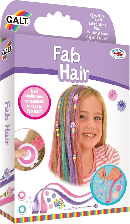 Galt Toys, Fab Hair, Hair Chalk Kit and Extensions for Children, Ages 6 Years Plus, Galt Toys, Sparkly Scrunchies, Craft Kits for Kids, Ages 5 Years Plus, Silver,White