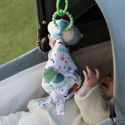 Nuby Linkables - Acessórios multicoloridos para assento de carro e carrinho de bebê - Versátil | Fácil de limpar | Desenvolvimento sensorial (pacote com 18)