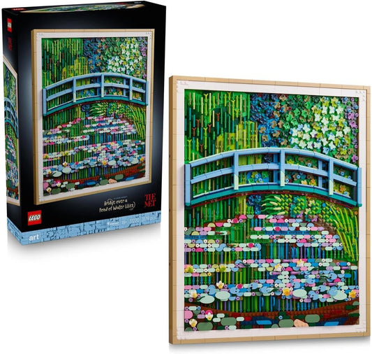LEGO Art Claude Monet – Ponte sobre um Lago de Lírios-d'água - Arte de Parede 3D para Decoração de Casa - Kit de Modelo Impressionista para Adultos - Ideia de Presente DIY - 31220