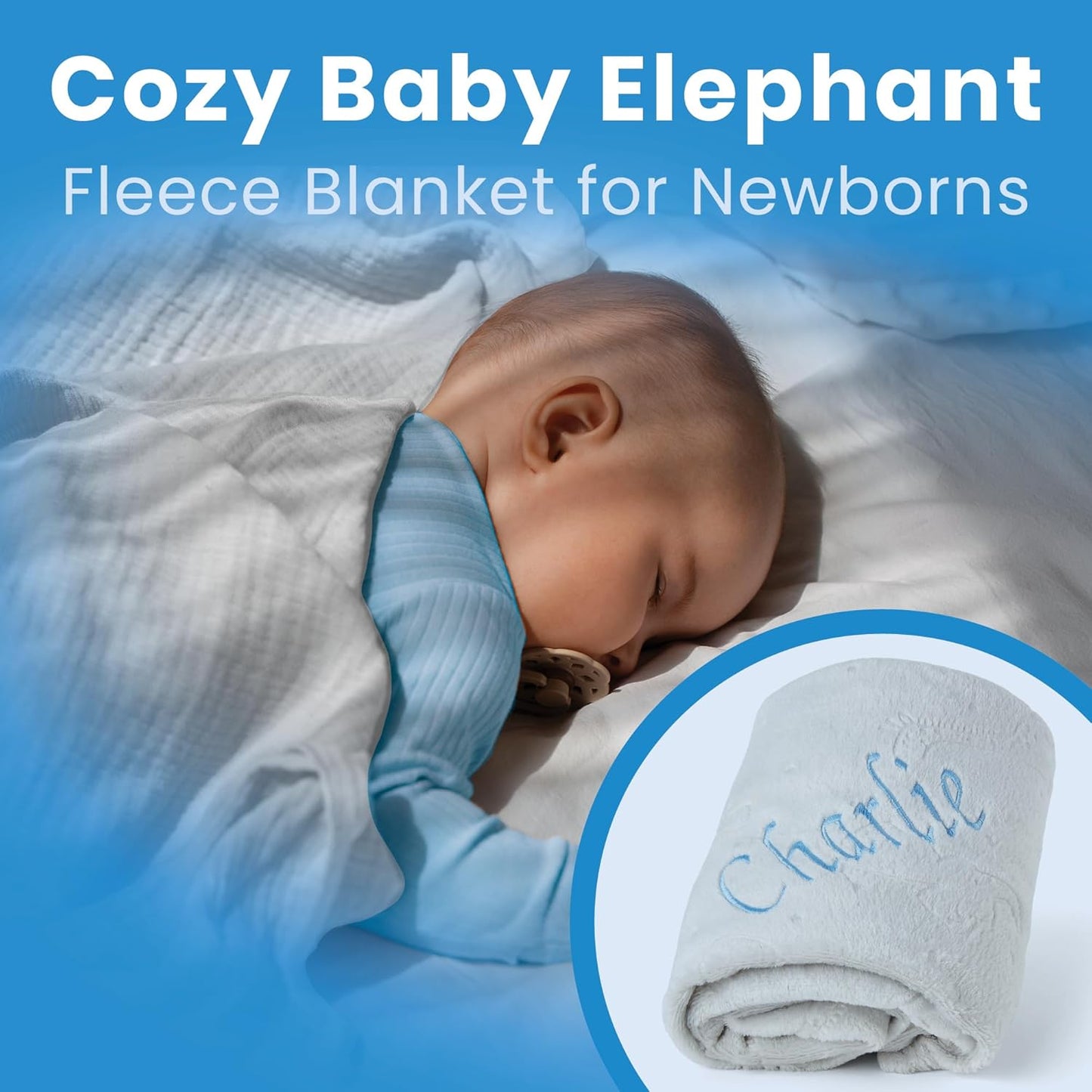 Baby Box Shop - Presentes personalizados para meninos, presente ideal para batizado: cobertor de lã, Baby Box Shop - 5 itens essenciais para recém-nascidos, ideais como presentes para chá de bebê e batizado, panos de musselina e presentes