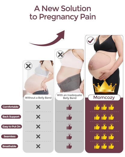 momcozy Faixa de suporte para barriga de gestante, faixa de suporte para barriga de maternidade CozySupport Ergonest, cinto de gravidez invisível para costas, abdômen e cintura.