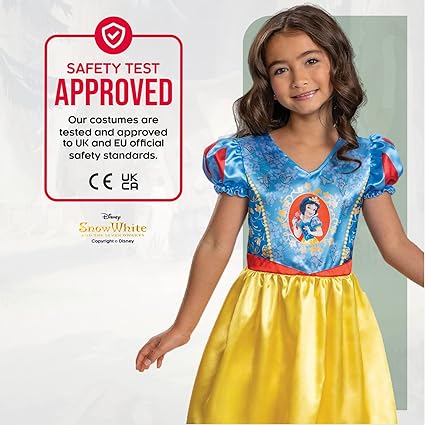 DISGUISE Disfraz infantil oficial estándar de Blancanieves de Disney, disfraz de Blancanieves, disfraz de princesa para niña, disfraz del Día Mundial del Libro para niña
