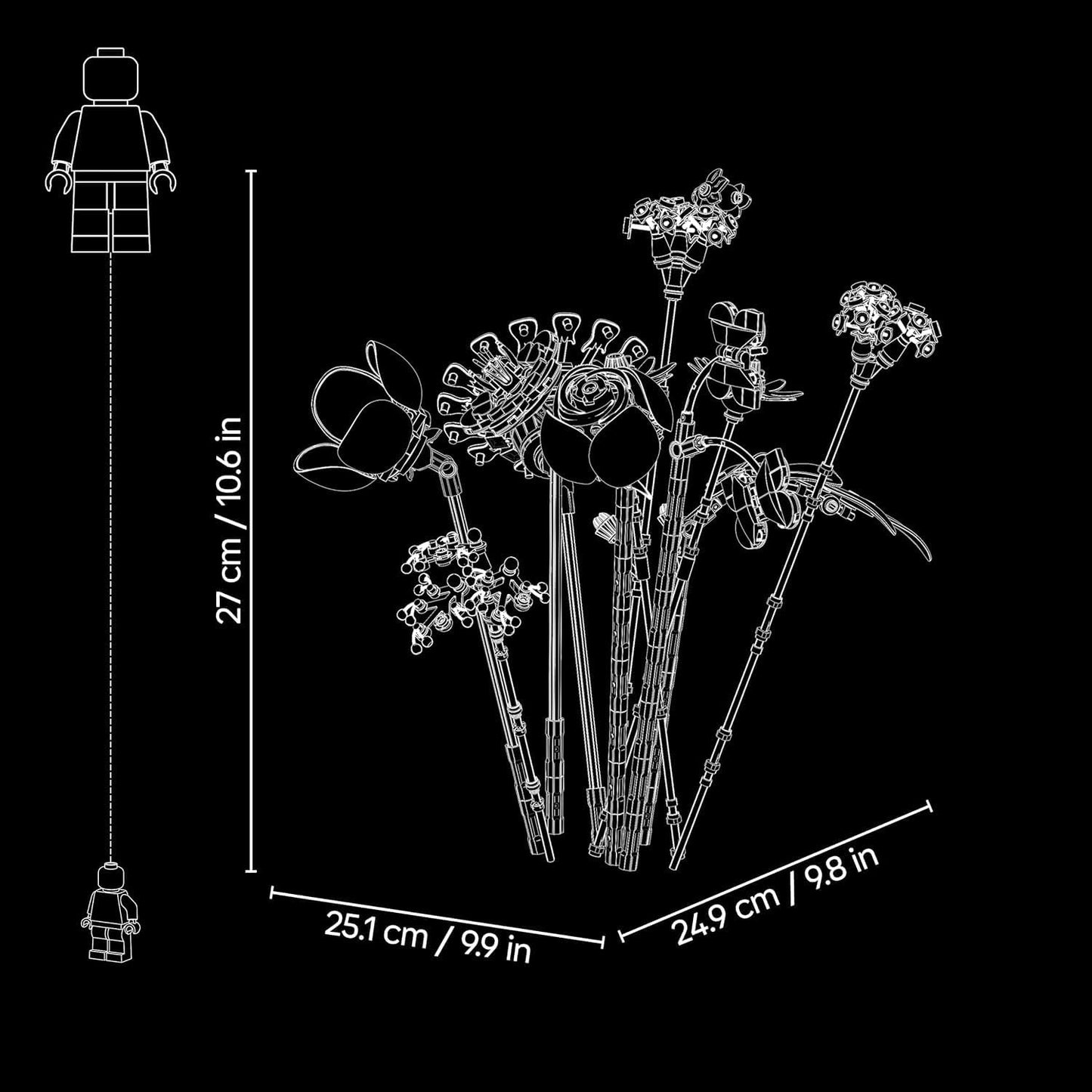 LEGO Botanicals – Buquê de Flores (Edição Olivia Rodrigo) – 11 flores artificiais, incluindo rosas e margaridas – Decoração para quarto infantil – Ideia de presente para meninas a partir de 9 anos e fãs – 11507