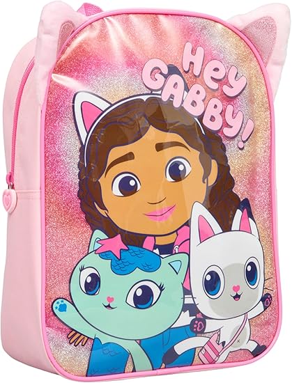 Gabby's Dollhouse – Mochila infantil Mochila escolar para meninas com orelhas brilhantes, ideal para viagens, creche e volta às aulas.