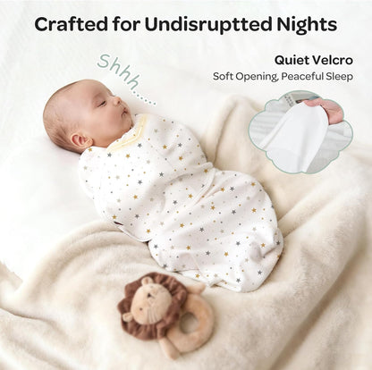 Momcozy Mantas para Recém-Nascidos de 0 a 3 Meses, com Fecho Silencioso, Fáceis de Usar para Pais de Primeira Viagem, Reduzem o Reflexo de Sobressalto, Pacote com 2, Wonder