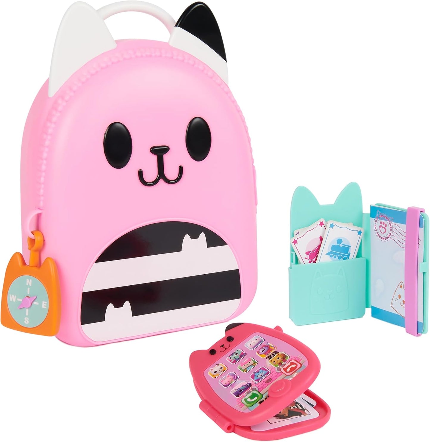 Gabby’s Dollhouse, Conjunto de Viagem Gabby Girl On-The-Go, Brinquedos de Viagem para Brincar de Faz-Tudo, Passaporte de Brinquedo, Telefone de Brinquedo e Bússola de Brinquedo, Brinquedos Infantis para Meninas e Meninos a partir de 3 Anos