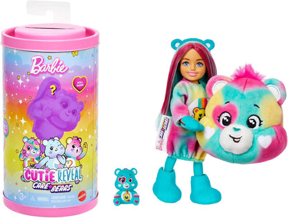 Barbie Cutie Reveal Ursinhos Carinhosos Chelsea Boneca Pequena e Acessórios, Série 2 com Roupa de Pelúcia e 6 Surpresas Incluindo Mudança de Cor (Os Estilos Podem Variar), JGH75