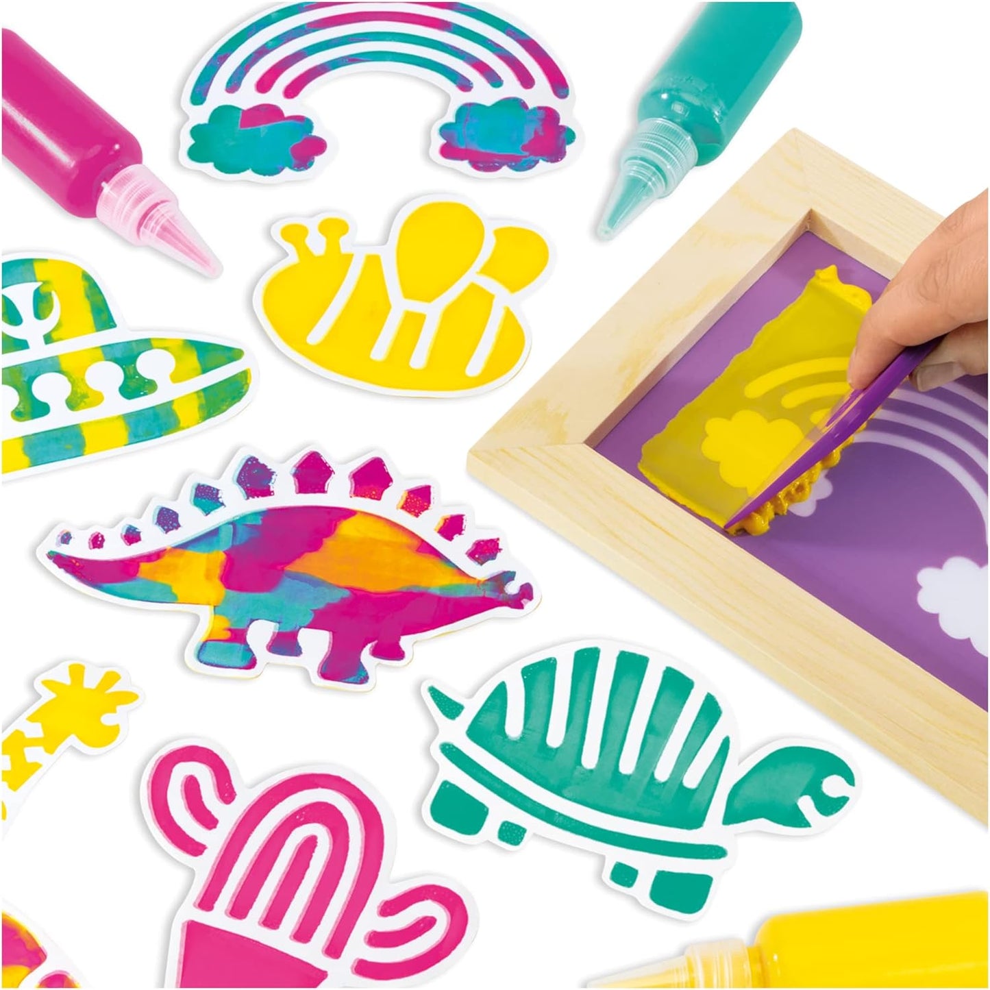 Galt, Adesivos de Serigrafia, Kits de Artesanato para Crianças a partir de 6 Anos, Tema Animal