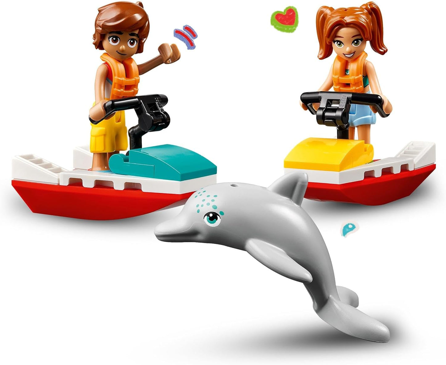 LEGO Friends Beach Water Scooter, conjunto de construção de brinquedos de salva-vidas para meninas, meninos e crianças de 5 anos ou mais, com 2 minibonecas e uma figura de golfinho para brincadeiras imaginativas, ideia de presente de aniversário 42623