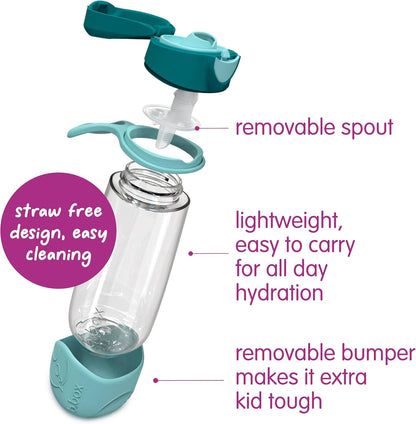 b.box Garrafa de água e bebidas Sport Spout | Garrafa com fácil aderência e tampa à prova de vazamentos | Design moderno e divertido para crianças, incline e beba | 450ml/15