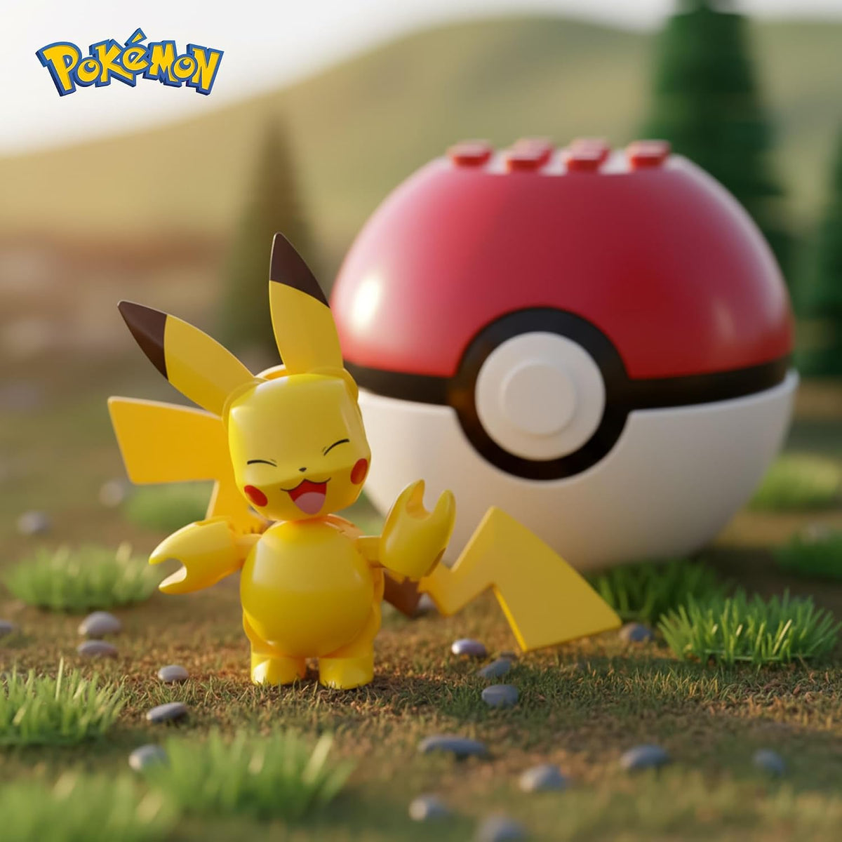 Mega Conjunto de Montagem Pokémon Construx Poké Bola de 16 Peças | Pikachu