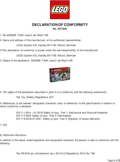 LEGO NINJAGO 2 em 1 Robô a Jato do Lloyd - Transforma-se em um Brinquedo a Jato - 5 Minifiguras, incluindo Sora e Lloyd, além de uma Motocicleta e uma Figura de Dragão - Presente para Meninos a partir de 9 Anos e Fãs de Dragons Rising - 71845