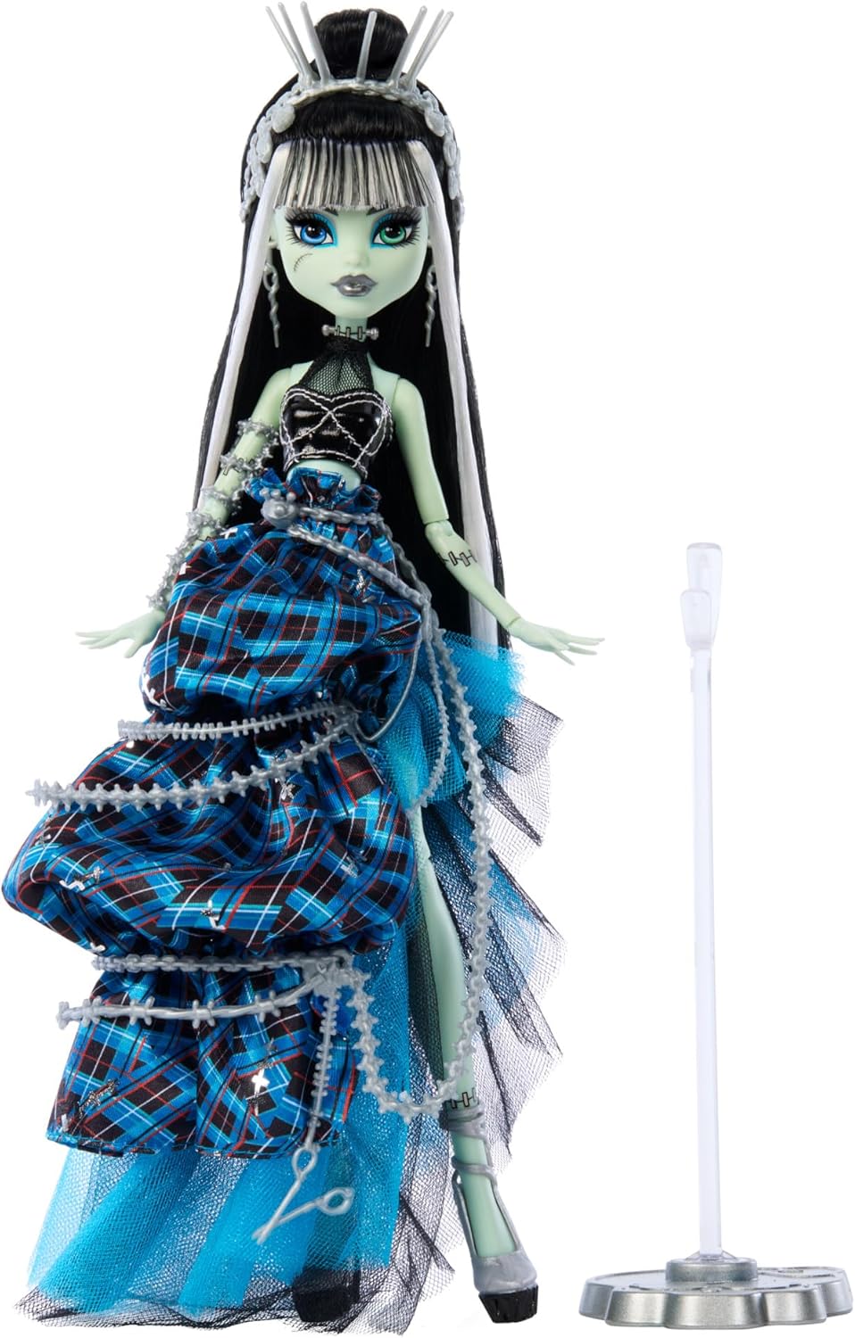 Muñeca Monster High Frankie Stein con escultura original, muñeca de coleccionista de estilo cosido con vestido deconstruido y accesorios inspirados en costura, HRL66