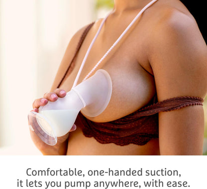 Munchkin Bomba tira-leite de silicone | Bomba manual para amamentação com capacidade para até 120 ml de leite | Design ergonômico e fácil de usar | Artigos essenciais para amamentação e bebê
