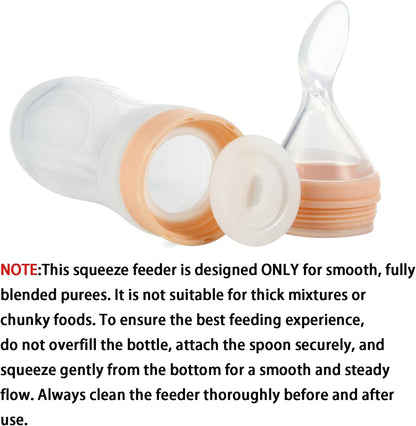 PandaEar (Pacote com 2) Colher Dosadora de Silicone para Papinha de Bebê | Alimentador de Frutas Infantil de 120ml | Ideal para Viagens | Azul